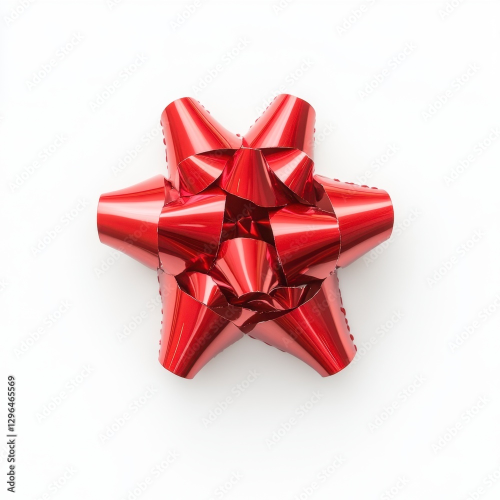 Bright Red Gift Bow with Shiny Surface for Holiday Presents Bright Red Gift Bow with Shiny Surface for Holiday Presents