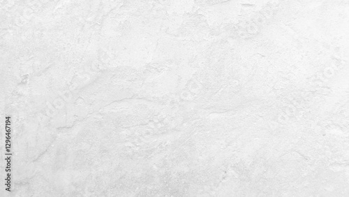 White grey textured concrete wall background. Decorative white putty background. Wall texture with filler paste applied with spatula, chaotic dashes and strokes over plaster