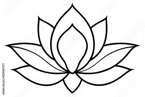 Elegant Line Art Lotus Flower Illustration for Wellness and Meditation Design

