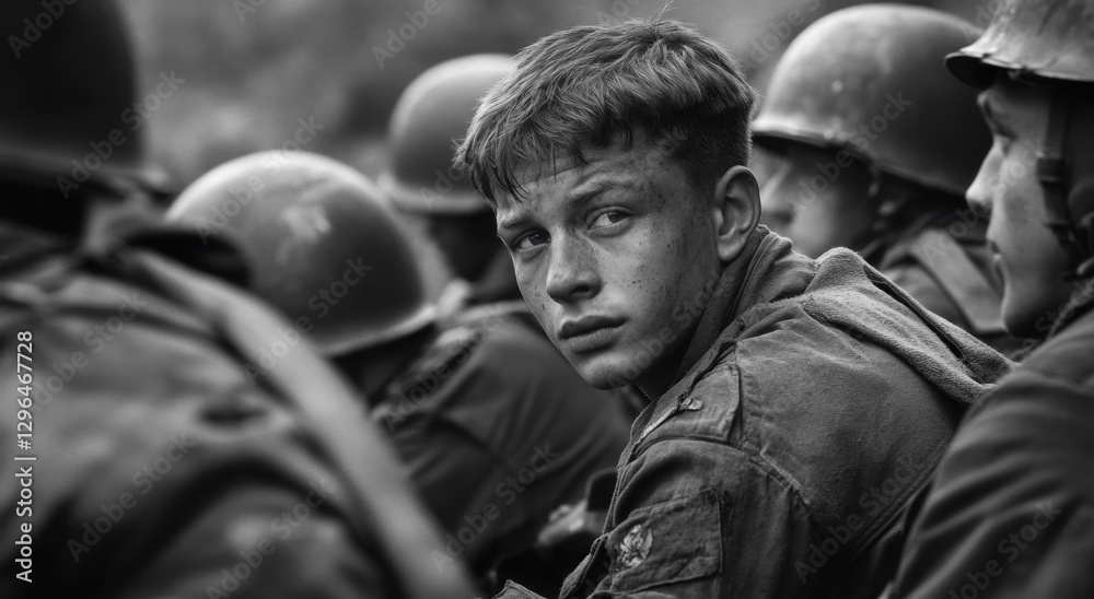 American soldiers reflect on their experiences while resting in a wartime setting, showcasing the emotional toll and camaraderie of military life in World War II American soldiers reflect on their experiences while resting in a wartime setting, showcasing the emotional toll and camaraderie of military life in World War II