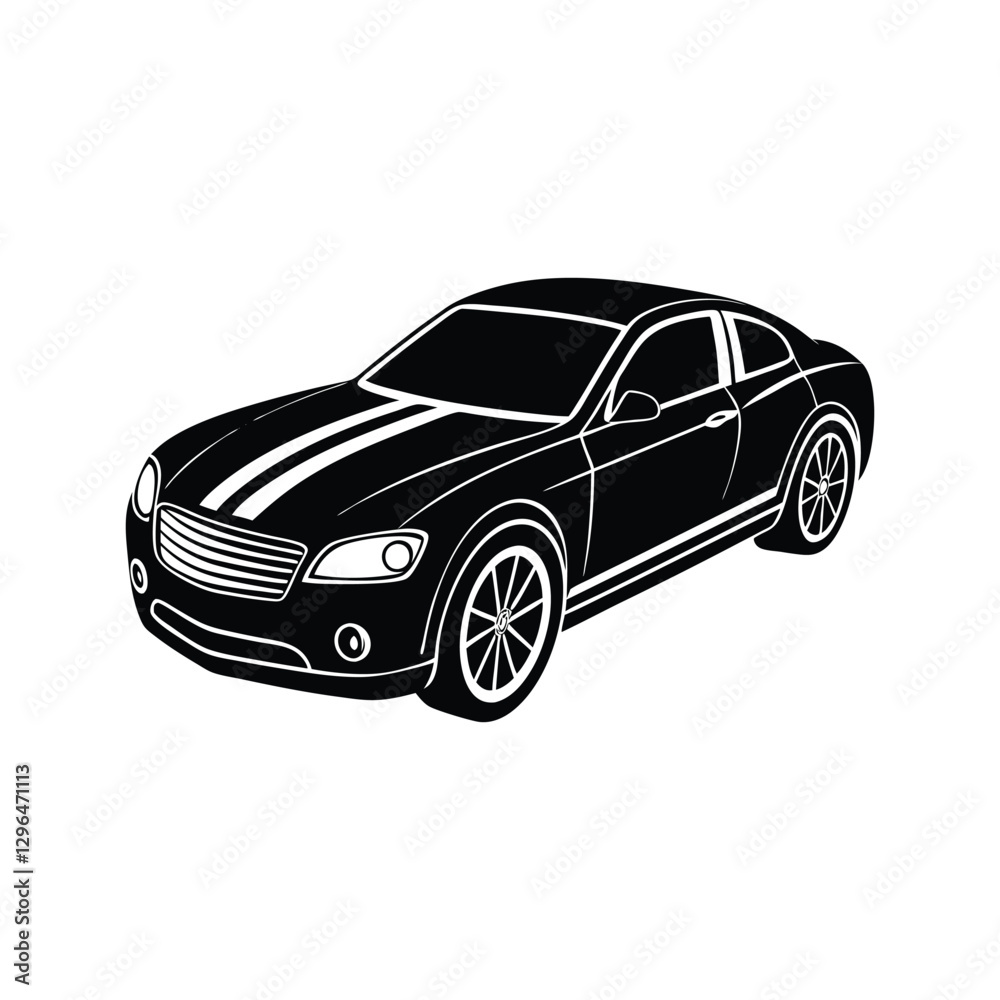 Fototapeta premium black car isolated on white background 