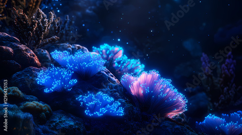 vibrant coral glowing formation photo