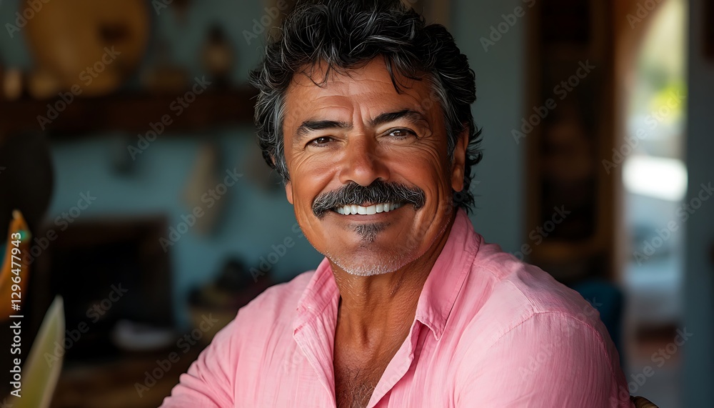 Obraz premium Smiling man, home portrait