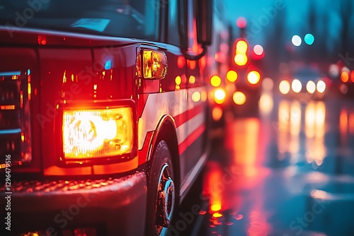 Rainy Night Emergency Vehicle Response