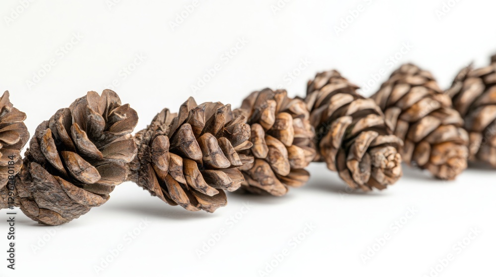 Fir tree cones on a white background