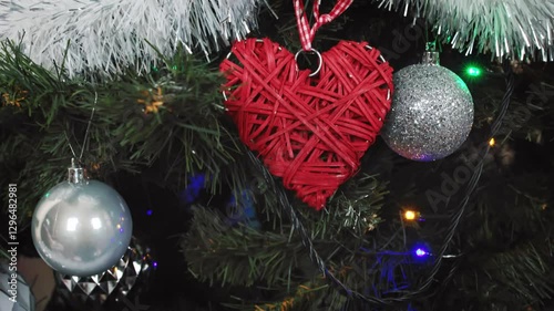 Wallpaper Mural view of glowing Christmas tree lights in vibrant colors, focusing on their twinkling effect, evoking holiday Torontodigital.ca