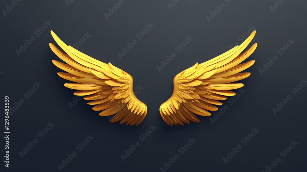 Obraz premium Golden wings, simple background 