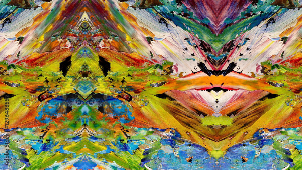 Fototapeta premium Abstract art background . Hand painting artwork on canvas .