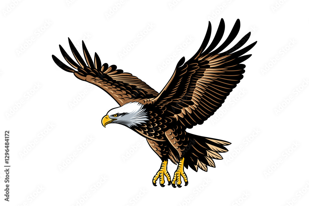 Obraz premium illustration of an eagle flying flapping its wings