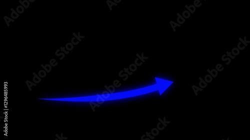 Business growth arrow and graph chart animation. Success concept-business line arrow isolated on transparent background. blue color arrow and black background...