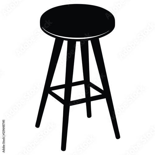 wooden stool isolated on white