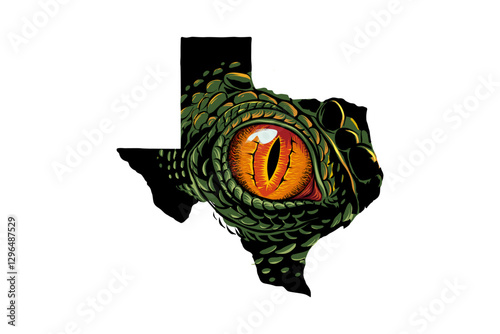 silhouette illustration of texas map with predator eyes