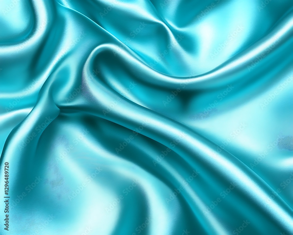 Fototapeta premium Teal Silk Draped Fabric Texture