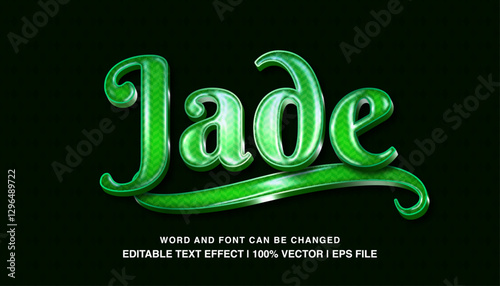 Text effect jade green glossy