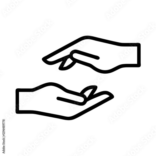 Helping hands illustration for charity concept on transparent background