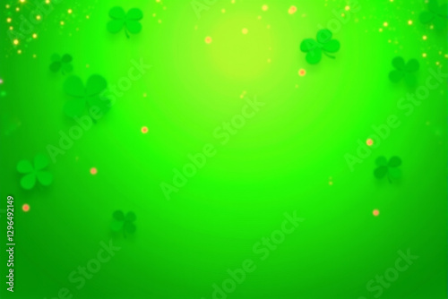 A vibrant St. Patrick’s Day-themed background featuring lush green clovers, Irish culture, and good luck concepts. Ideal for use in greeting cards, banners, and festive designs..