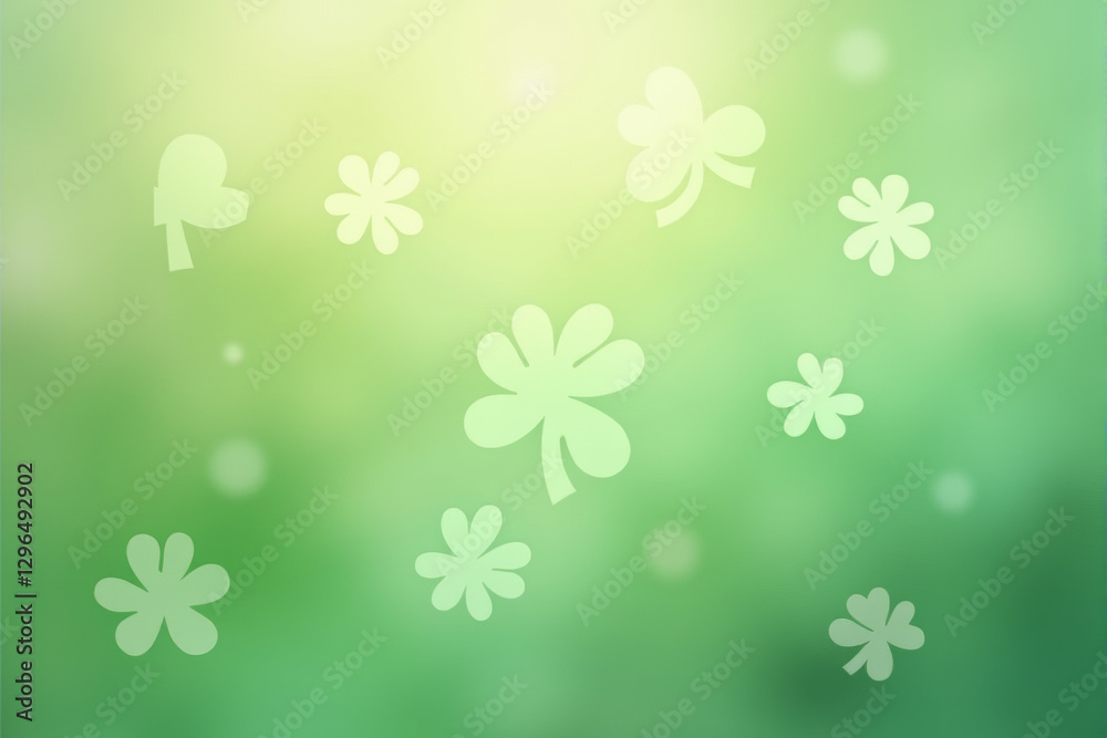 A vibrant St. Patrick’s Day-themed background featuring lush green clovers, Irish culture, and good luck concepts. Ideal for use in greeting cards, banners, and festive designs..