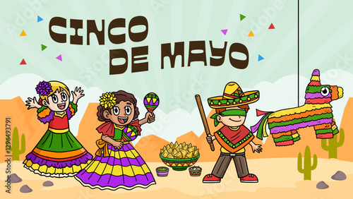 Cinco de Mayo Poster Panoramic Banner Background 