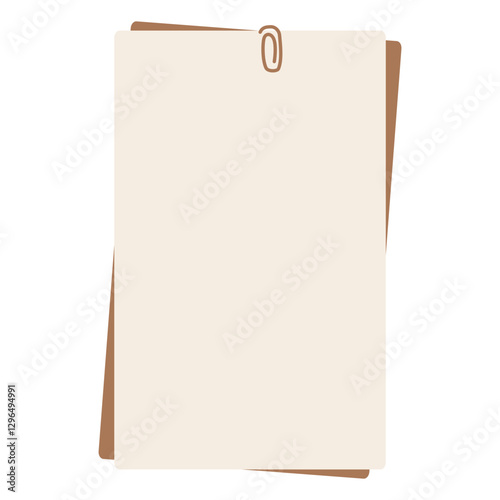Brown Note Paper with Clip Paper