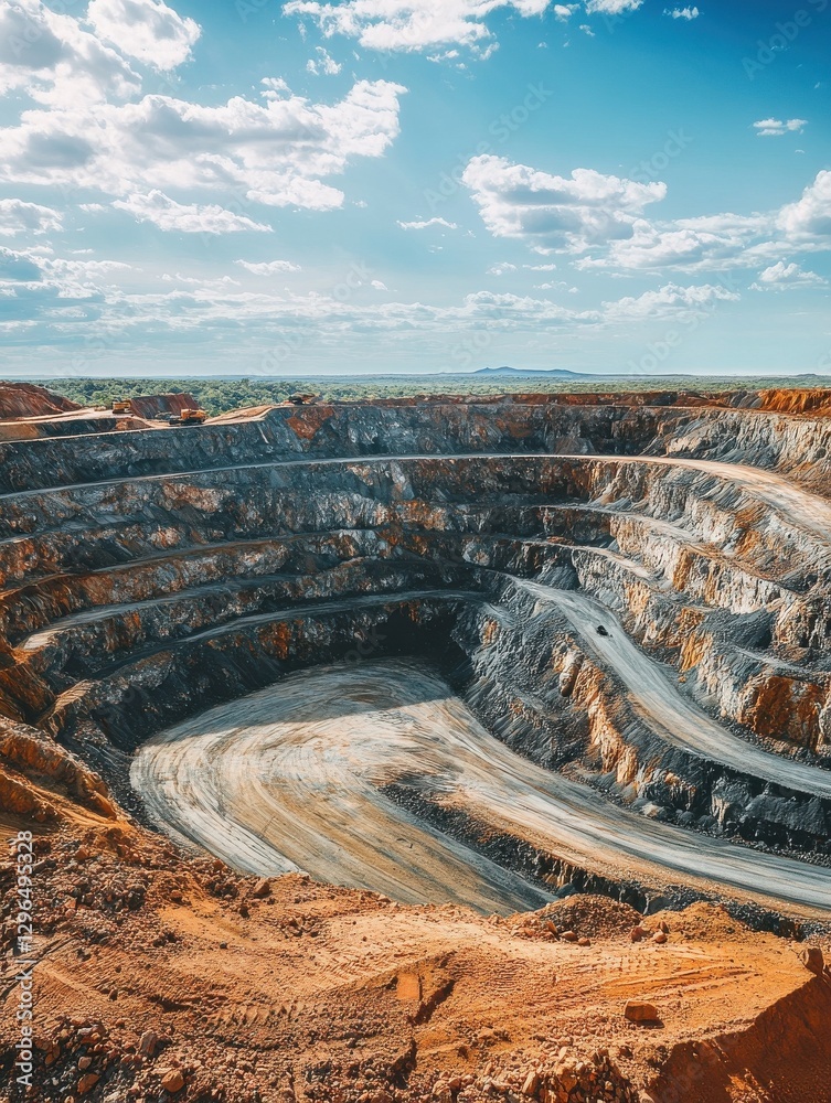 Fototapeta premium open cut mine in rural australia industry background