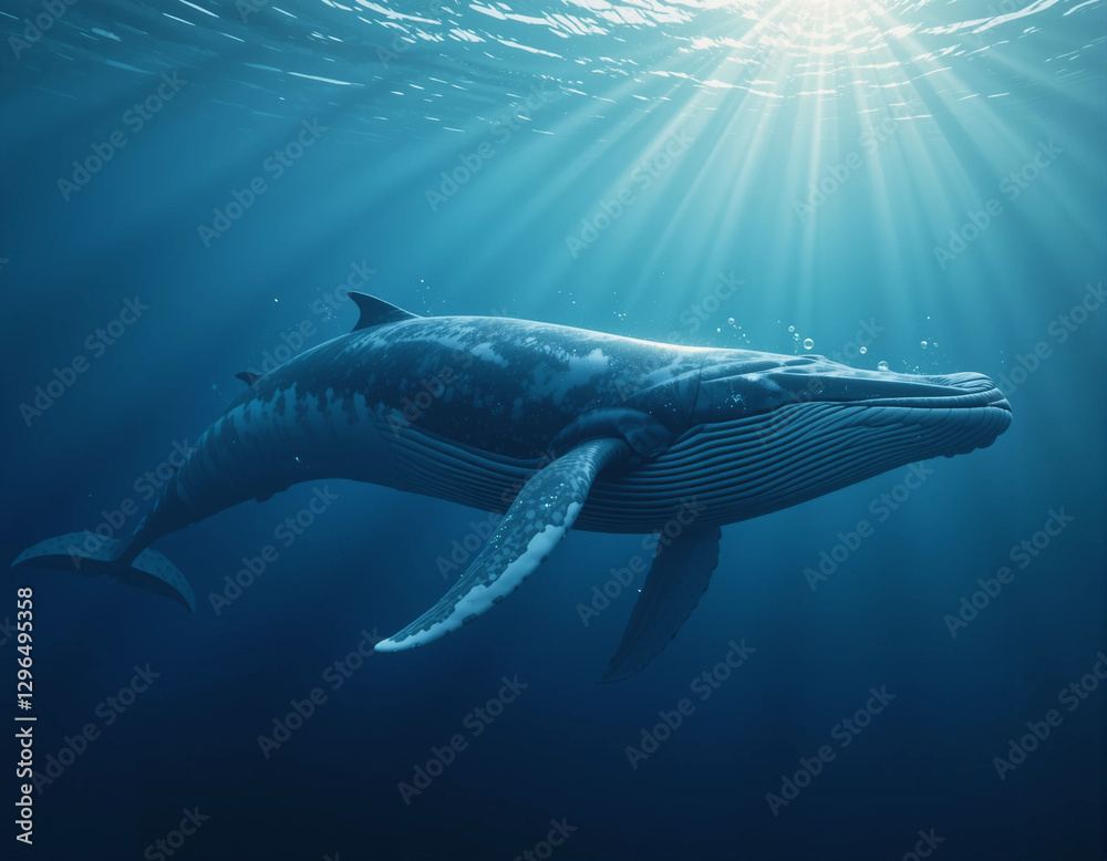 Naklejka premium Ocean’s Giant: The Majesty of the Humpback Whale