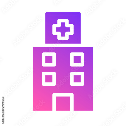 Modern Hospital Icon with Gradient Color Design