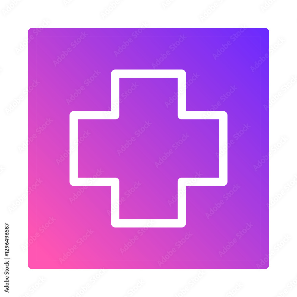 Medical Cross Icon on Gradient Background Design Medical Cross Icon on Gradient Background Design
