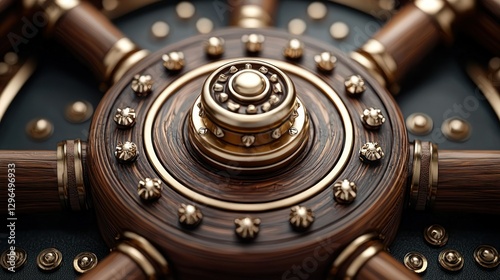 Wallpaper Mural Ornate Wooden Safe Detail, Secure Mechanism, Dark Background Torontodigital.ca