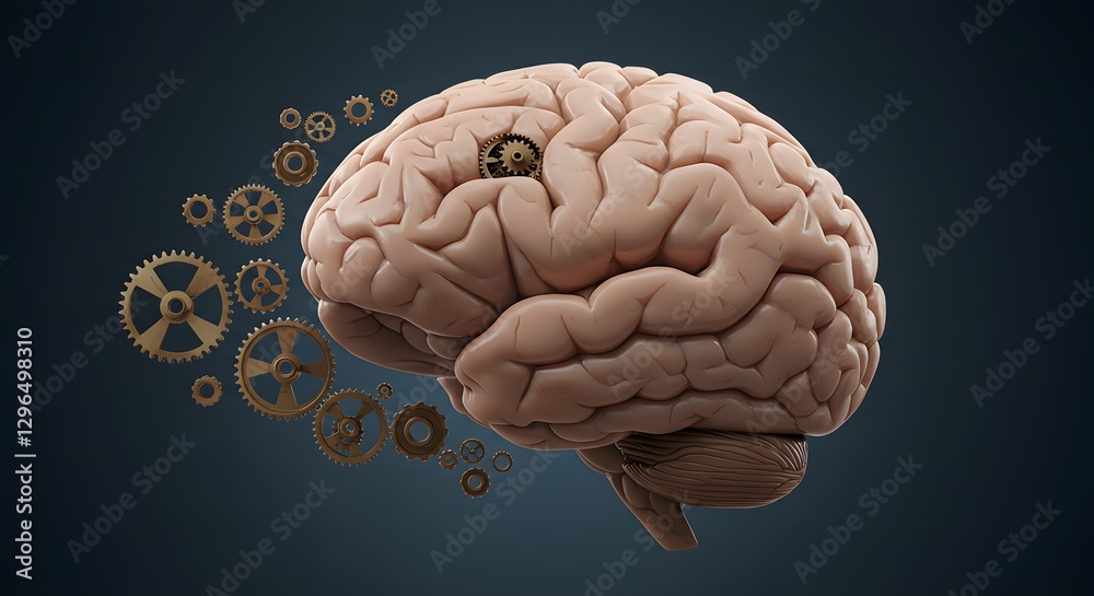 A brain filled with gears and cogs. Entrepreneurship and Innovation