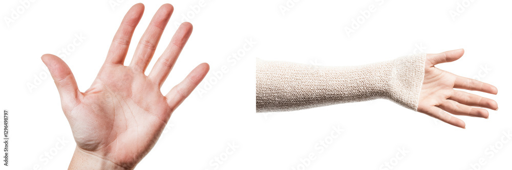 An isolated, young female hand gripping a release mechanism displayed on a white background An isolated, young female hand gripping a release mechanism displayed on a white background