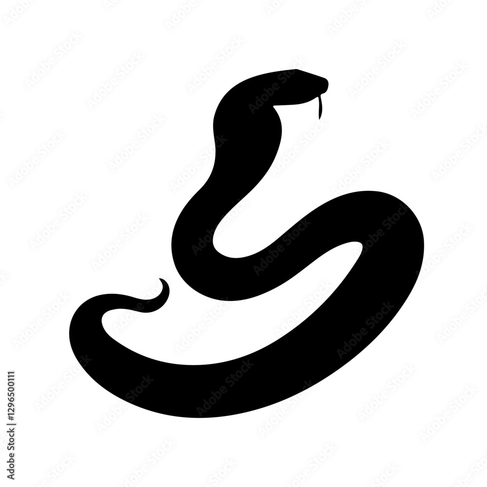 Fototapeta premium Snake silhouette vector icon sign symbol illustration design.