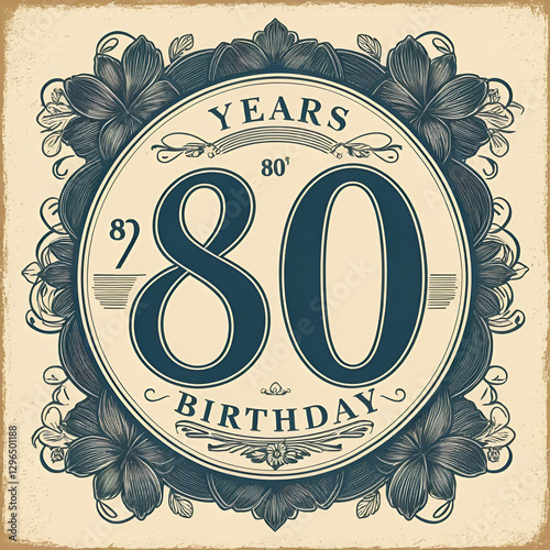 80 years birthday vintage