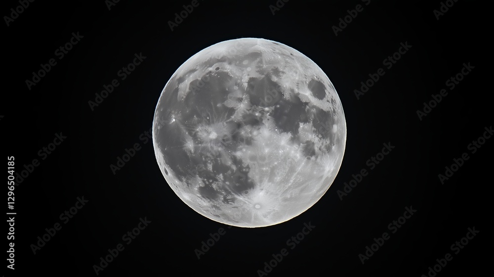 Obraz premium A bright full moon surrounded by pure black