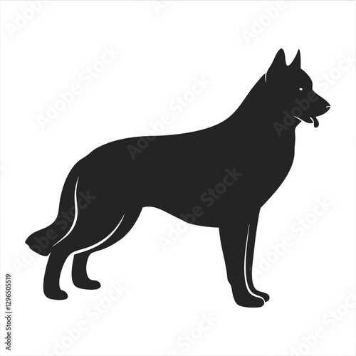 German Shepherd Dog silhouette vector illustration