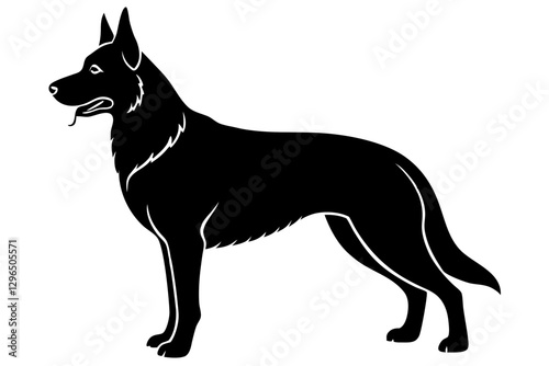 German Shepherd Dog silhouette vector illustration