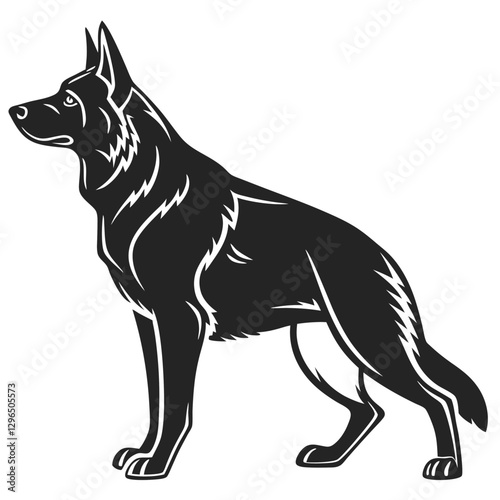 German Shepherd Dog silhouette vector illustration