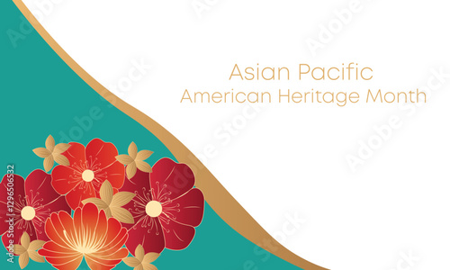 May Asian American and Pacific Islander Heritage Month. Illustration with text, Chinese pattern. Asia Pacific American Heritage Month, Vector	