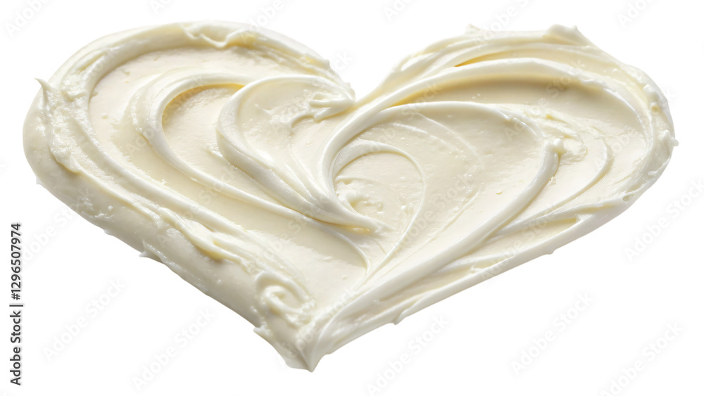 heart shaped cream isolated on white heart shaped cream isolated on white