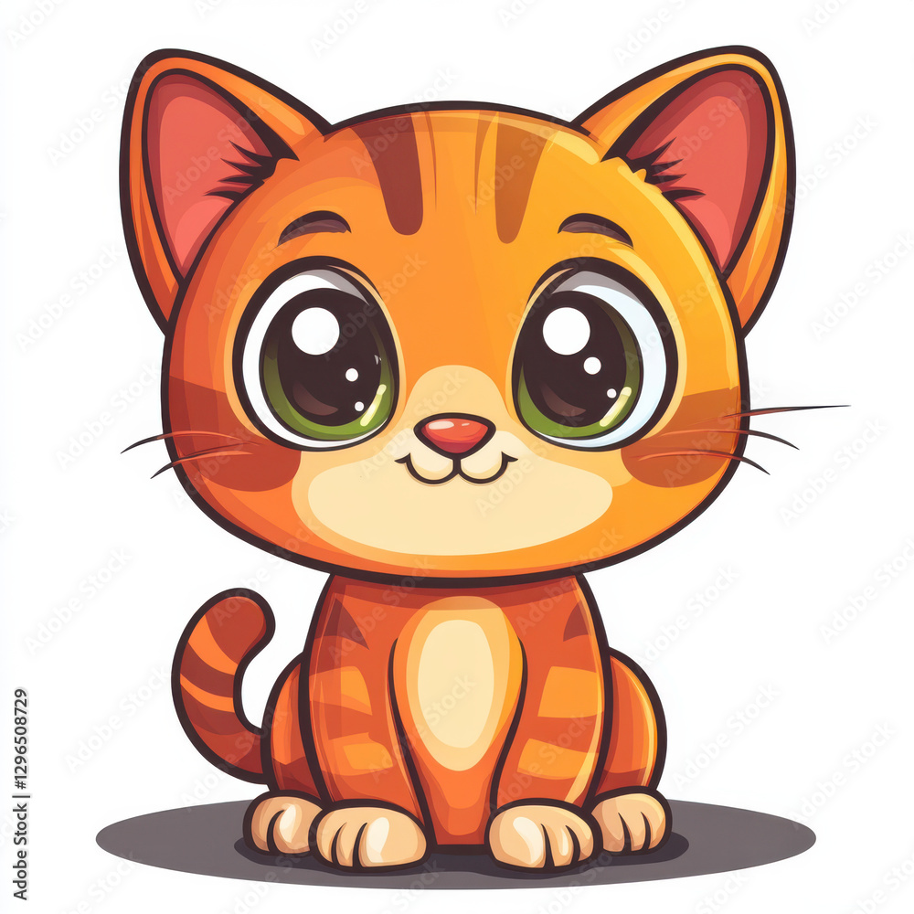 Cute Orange Tabby Cat Illustration, Transparent Background Cute Orange Tabby Cat Illustration, Transparent Background