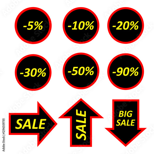 Set of advertising materials. Sale, discounts.