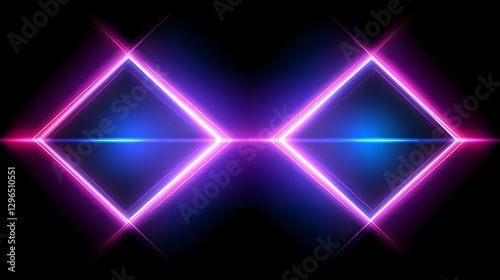 Wallpaper Mural Abstract neon background with glowing lines and a glow effect on a black backdrop. Vector illustration of a retro laser light in blue, pink, and purple colors for a party poster or night club banner Torontodigital.ca