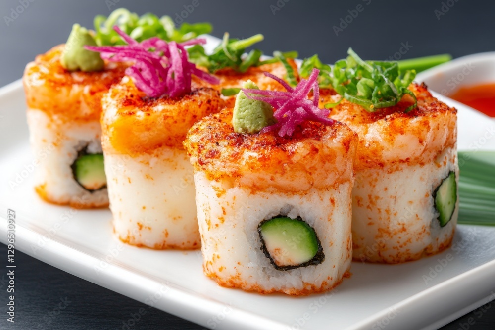 A creative cheese-based appetizer with a beautifully plated artistic design A creative cheese-based appetizer with a beautifully plated artistic design