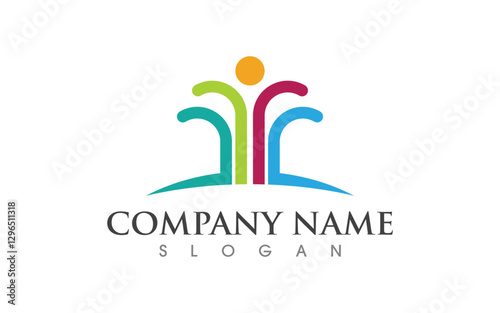 Healthy life people logo sign illustration vector design