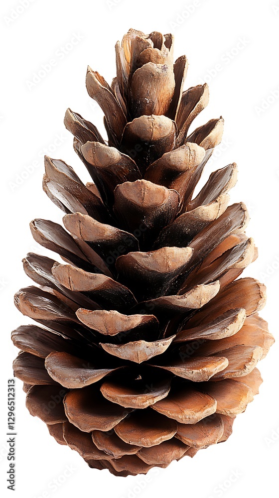 Single Pine Cone, Isolated White Background Single Pine Cone, Isolated White Background