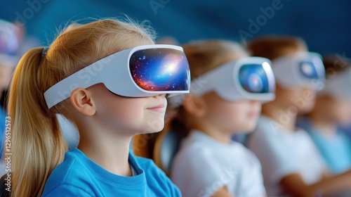 Youth In Vr Headsets Engaging With Cosmic Themes photo