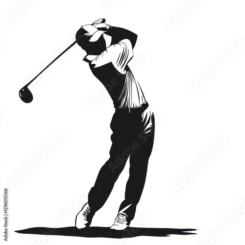 Golfer Swinging Club