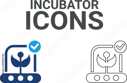 Incubator icons. Containing creativity, invention, prototype, visionary, idea generation, agile, revolution and more. Solid vector icons collection.