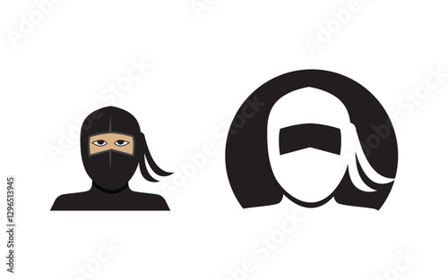 Head Ninja character vector icon illustration design