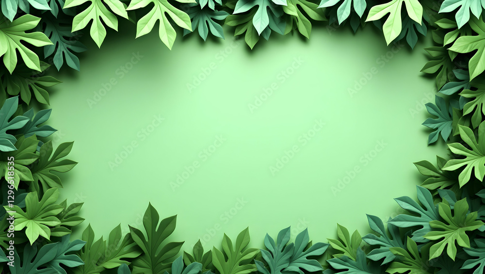 Vibrant Green Leaf and Earth Globe Border Frame with Copy Space for Earth Day Messages Vibrant Green Leaf and Earth Globe Border Frame with Copy Space for Earth Day Messages
