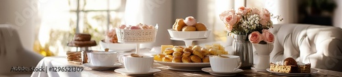 Chic Rustic Breakfast Table with Elegant Décor and Fresh Flowers